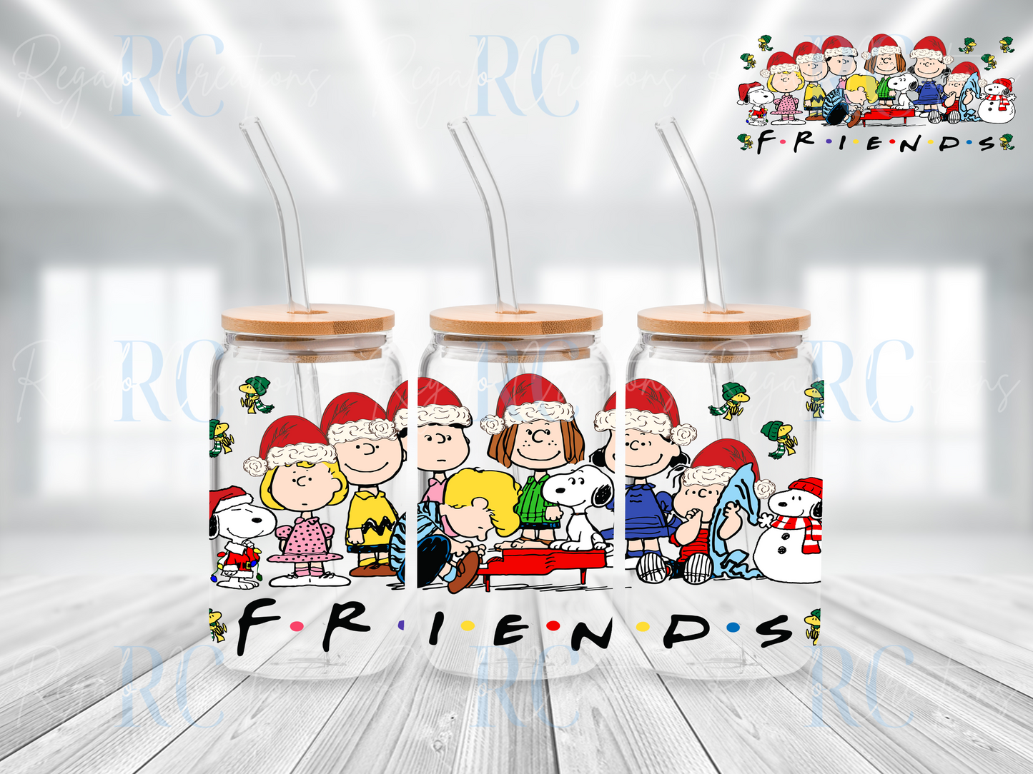 Friends Christmas (UV DTF 16oz Wrap)