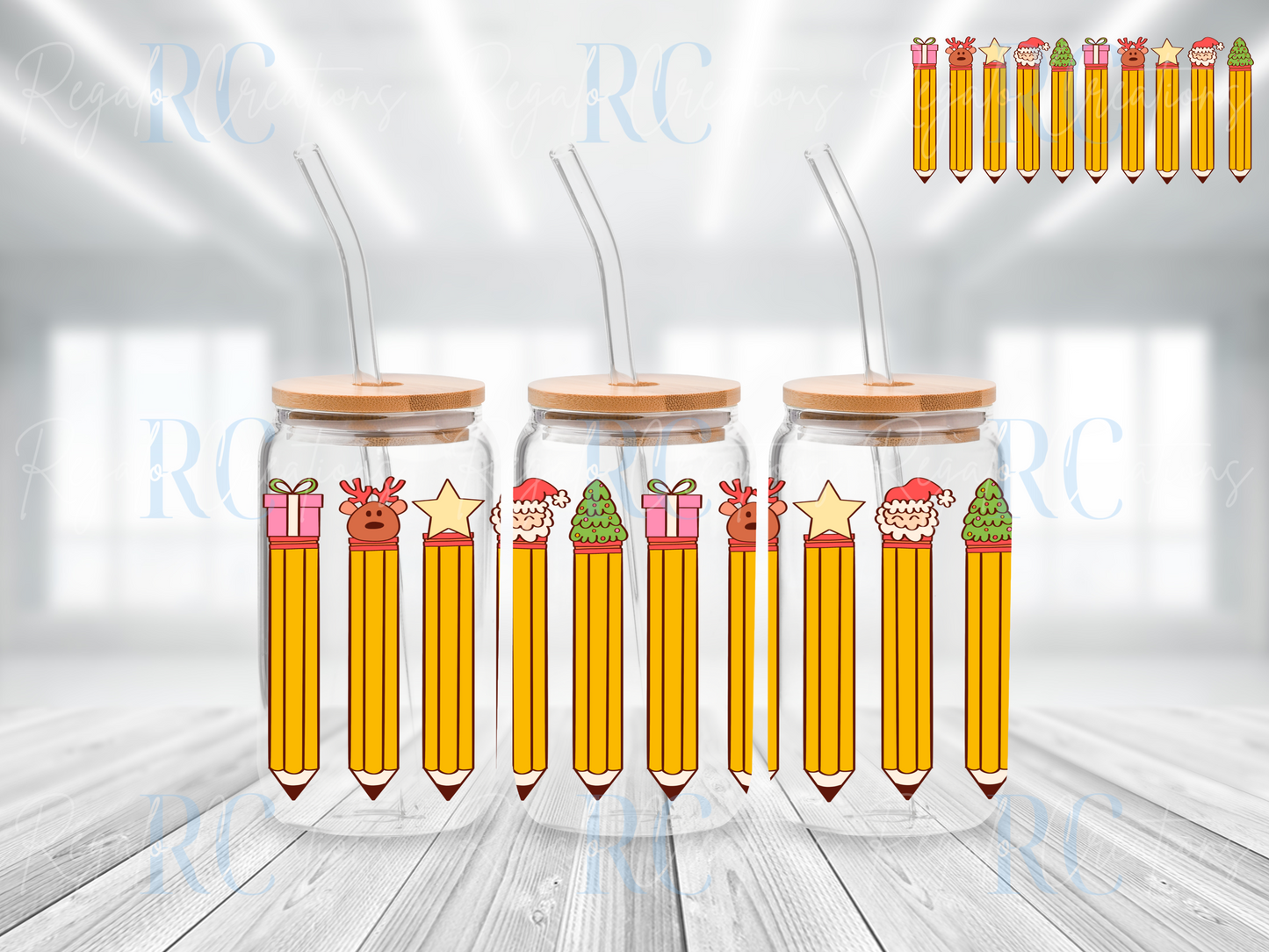 Christmas pencils (UV DTF 16oz Wrap)