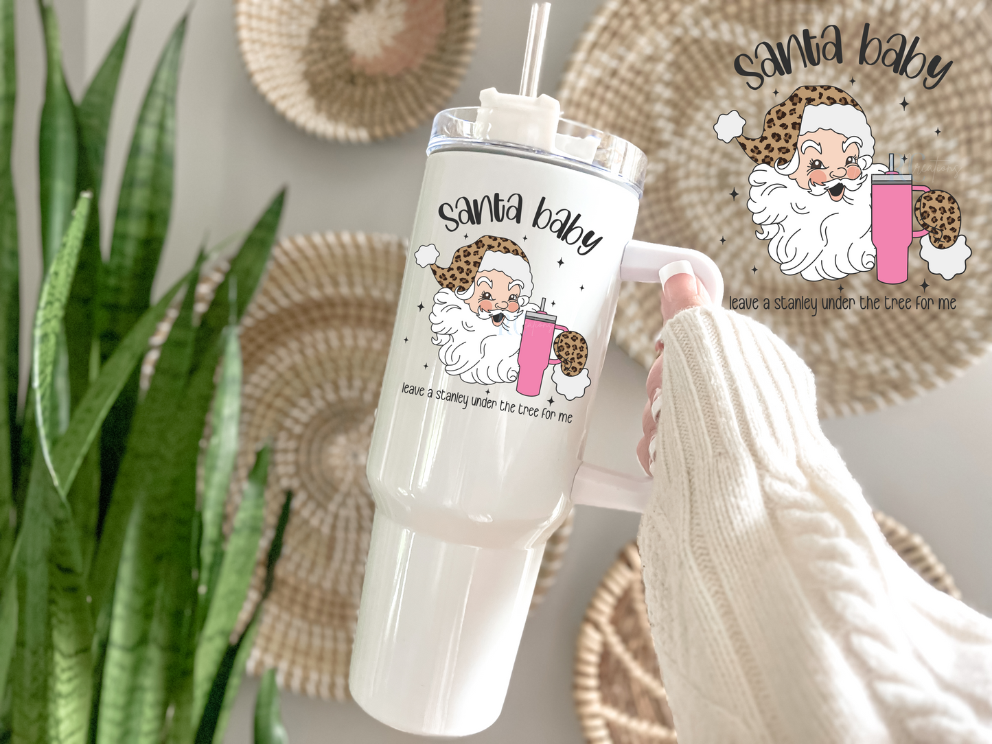 Santa baby leave a Stanley under the tree for me (UV DTF Decal)