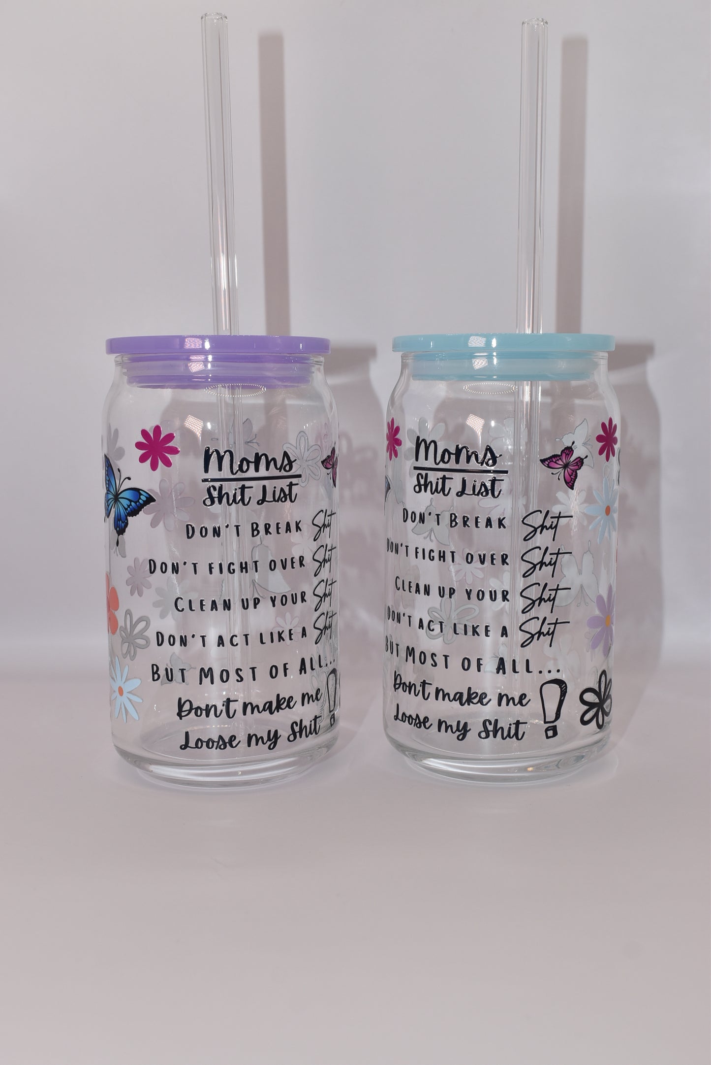 Moms Shit List Glassware