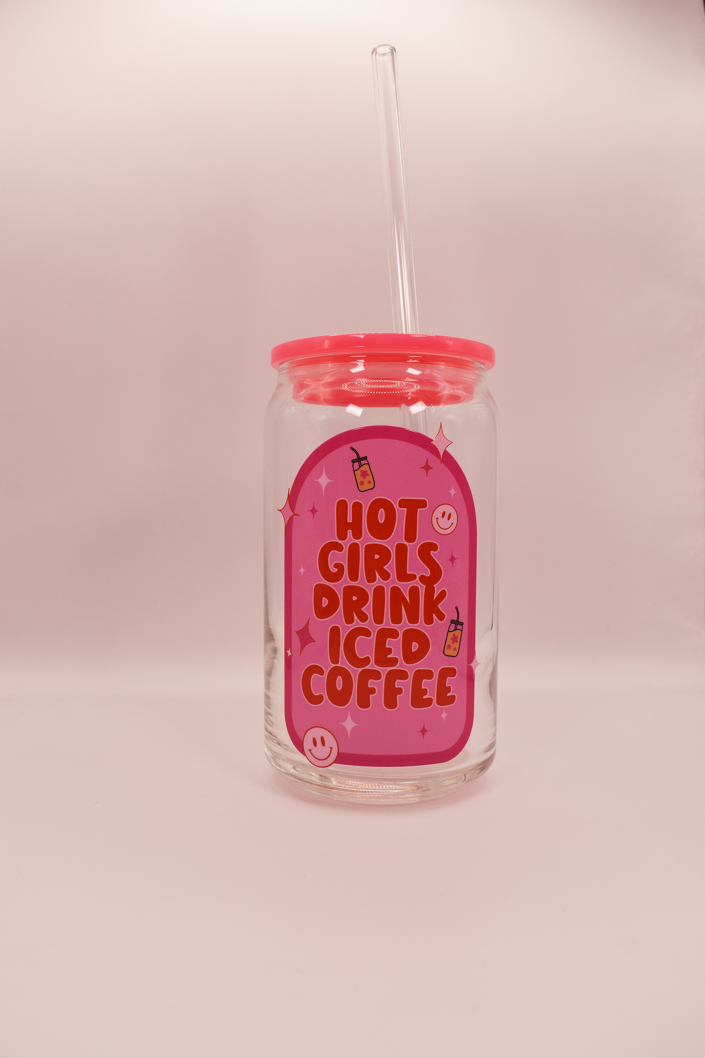 Hot Girls Drink Iced Coffee Glassware