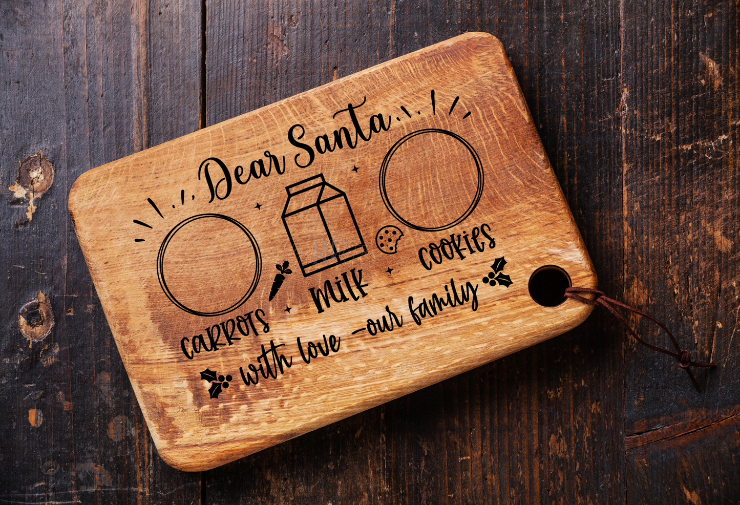Dear Santa with Love our Family (UV DTF Decal)