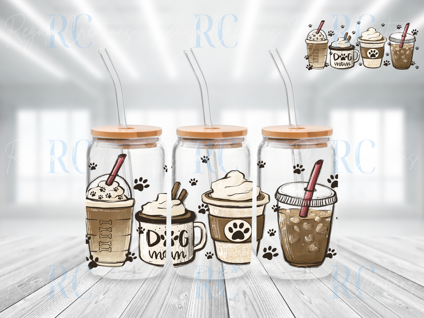 Dog Mom Frappuccino Glassware