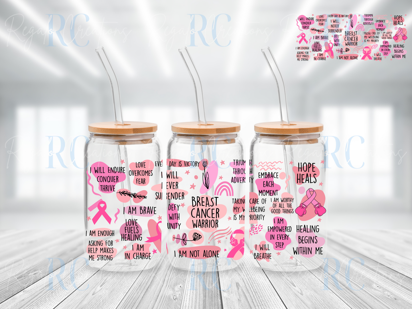 Breast Cancer Warrior Glassware