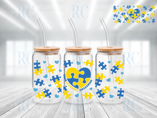 Down Syndrome Awareness Glassware