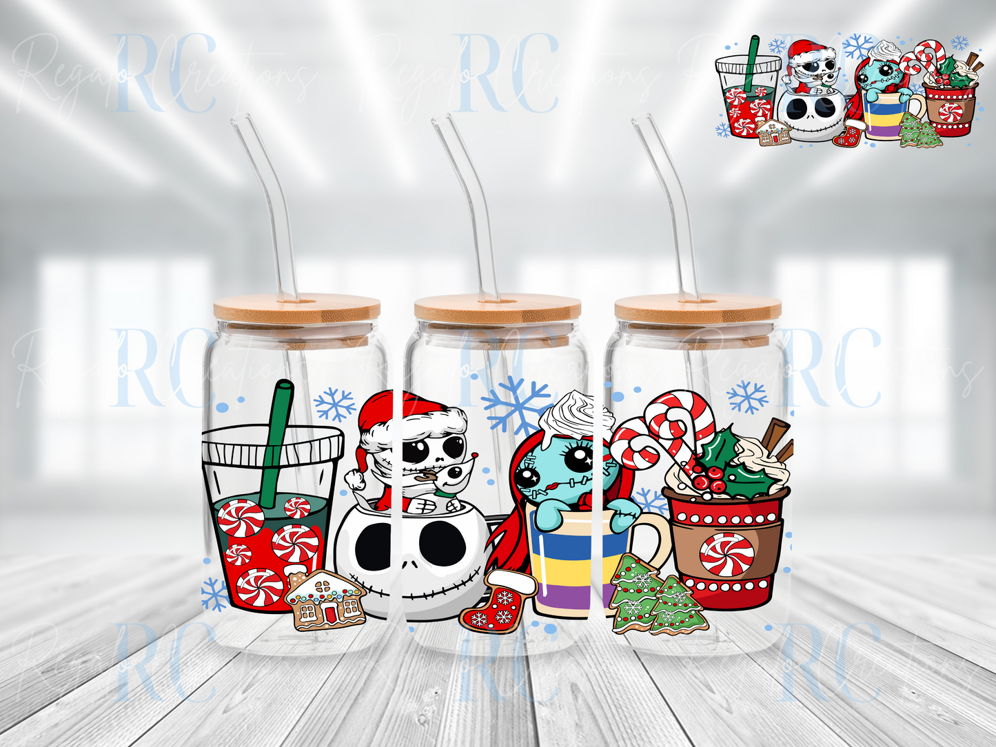 Christmas Characters Coffee (UV DTF 16oz Wrap)