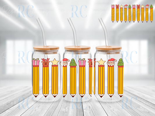 Christmas pencils (UV DTF 16oz Wrap)