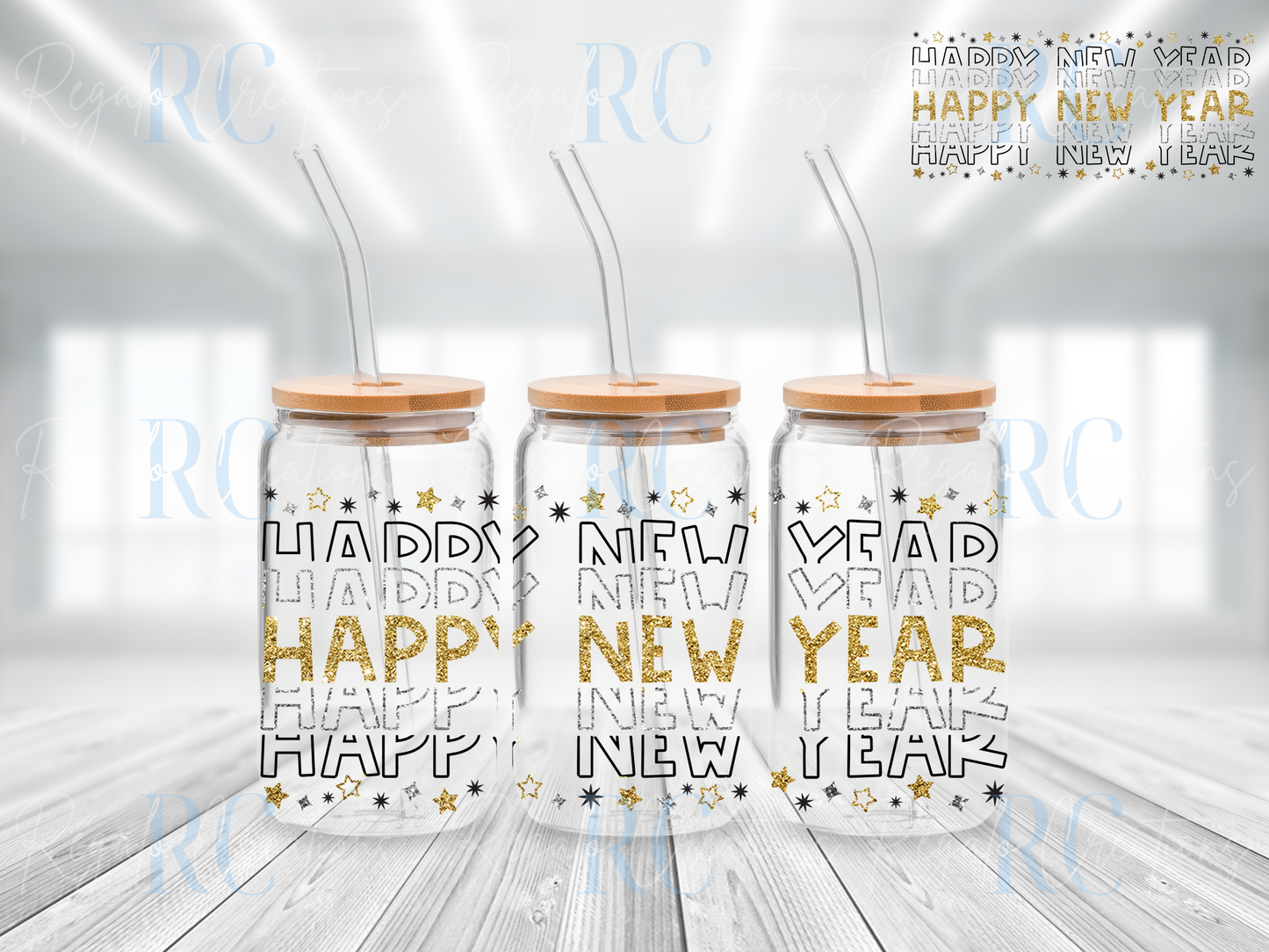 Happy New Year (UV DTF 16oz Wrap)