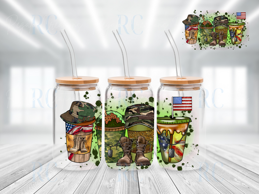 Military Coffee Cups (UV DTF 16oz Wrap)