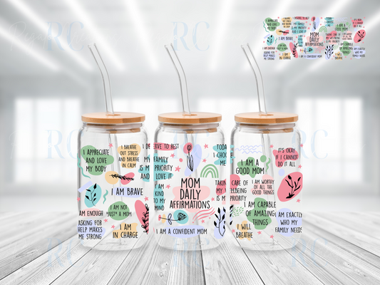 Mom Daily Affirmations Glassware