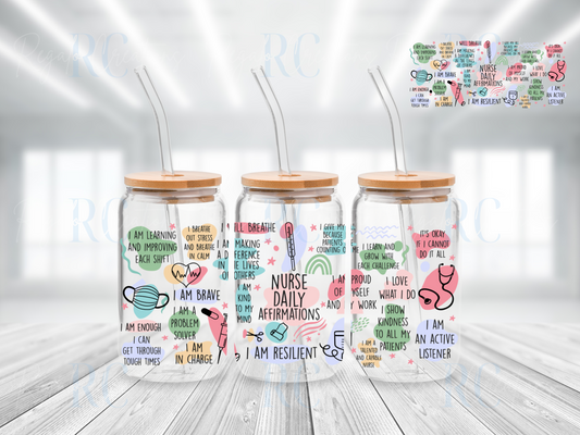 Nurse Daily Affirmations Glassware