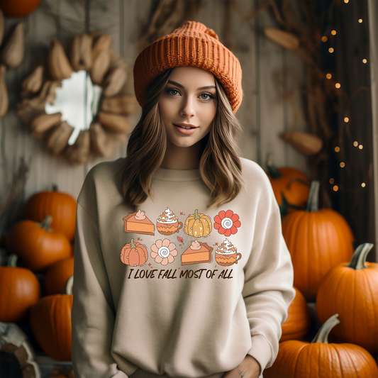 I love Fall most of all Crewneck (Adult)