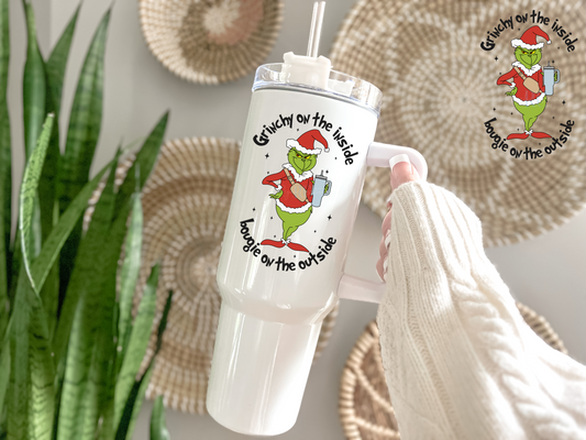 Grinchy on the inside bougie on the outside (UV DTF Decal)