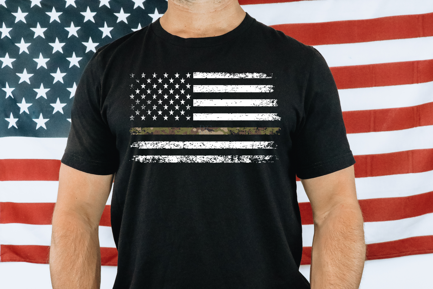 Thin Camo Line Flag Shirt (Adult)