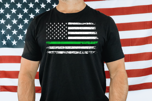 Thin Green Line Flag Shirt (Adult)