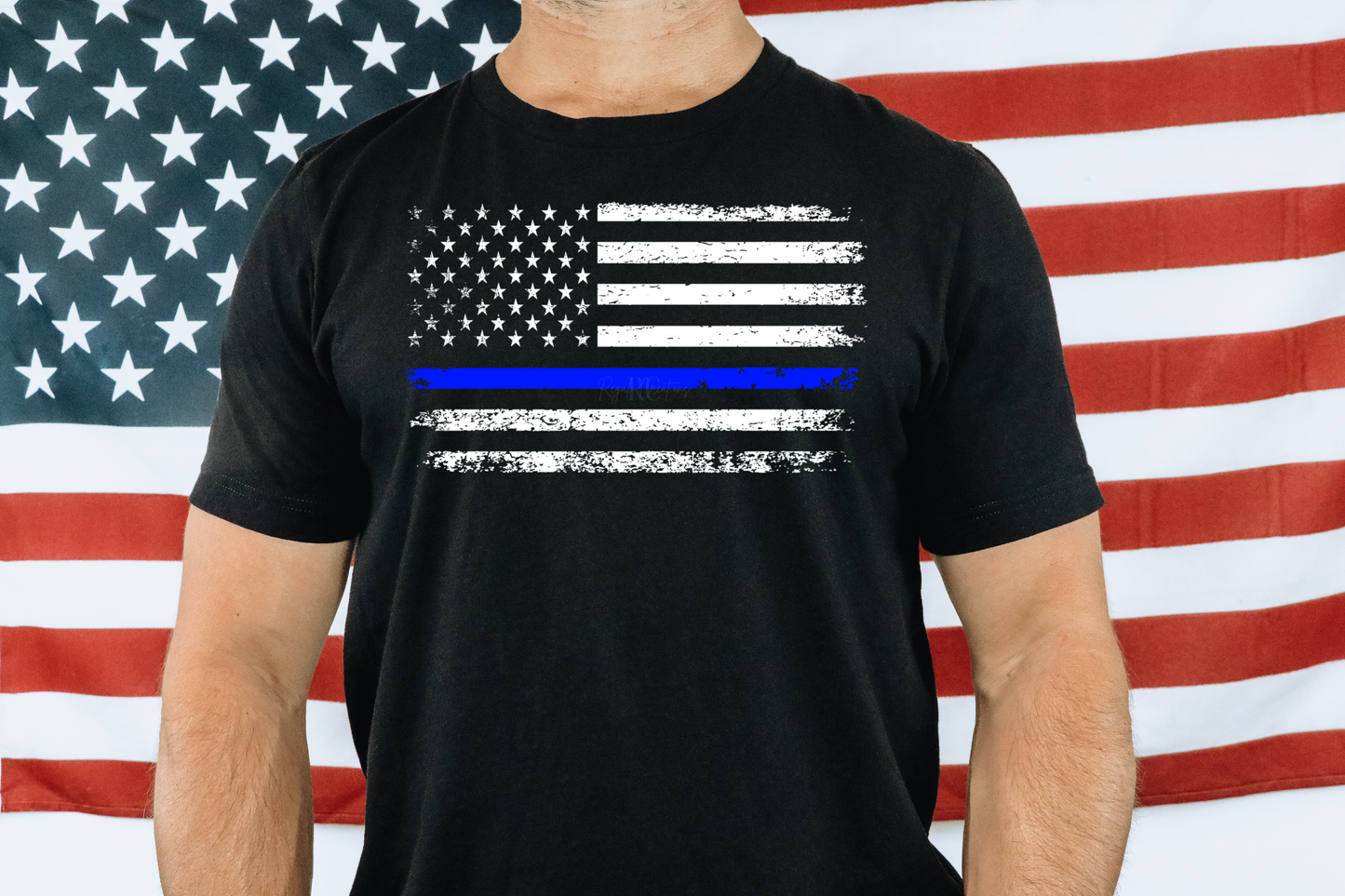 Thin Blue Line Flag Shirt (Adult)