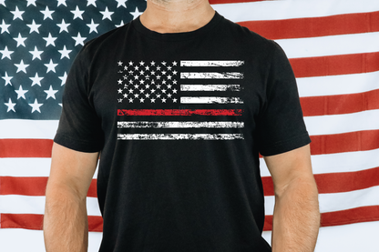 Thin Red Line Flag Shirt (Adult)