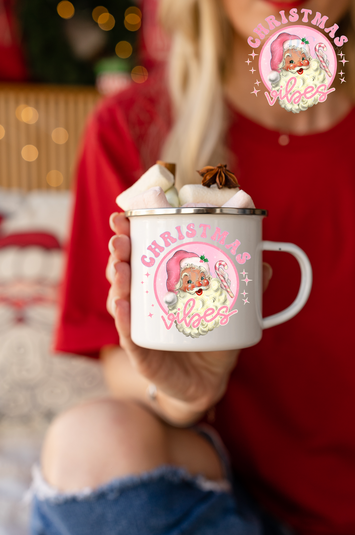 Christmas vibes-pink (UV DTF Decal)