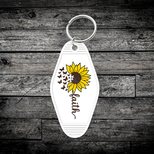 Faith Sunflower (UV DTF Keychain Decal)