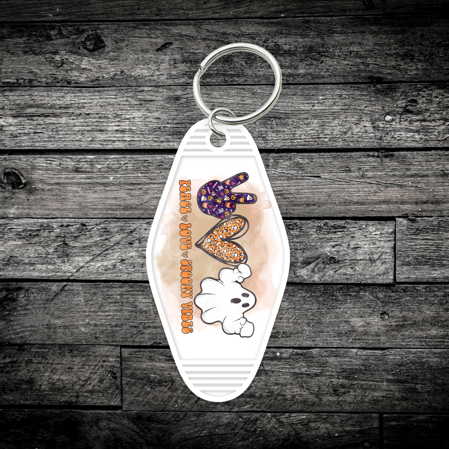 Peace, Love, Spooky Vibes Keychain