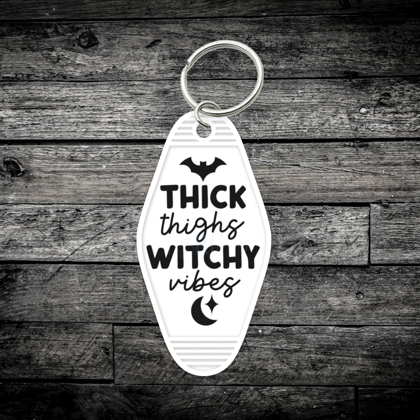 Thick Thighs, Witchy Vibes (UV DTF Keychain Decal)