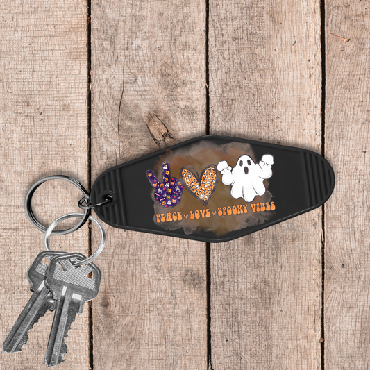 Peace, Love, Spooky Vibes Keychain