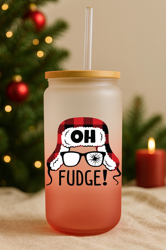 Oh Fudge Red Frost 16oz Glass Can