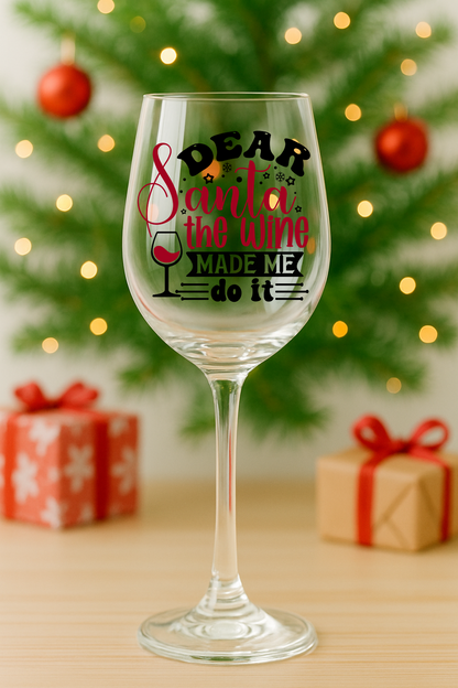 Dear Santa... Wine Glass