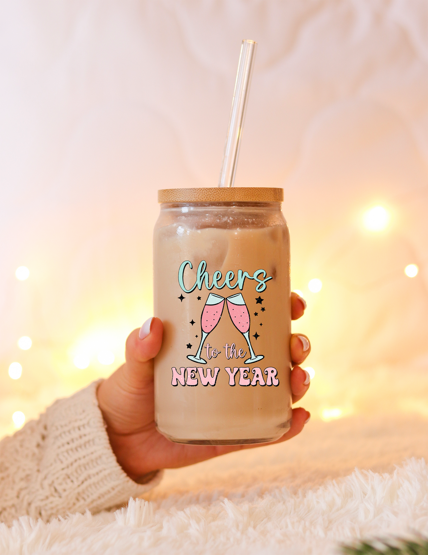 Cheers to the New Year 16oz Glass Can