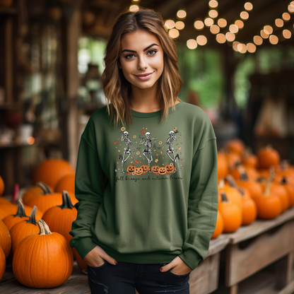 Fall breeze and Autumn leaves Crewneck (Adult)