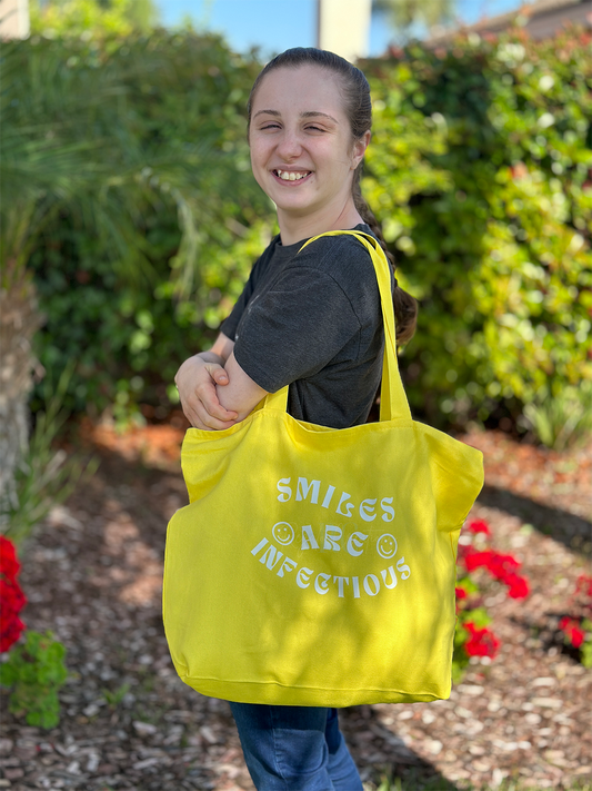 Smiles Are Infectious Zippered Tote Bag