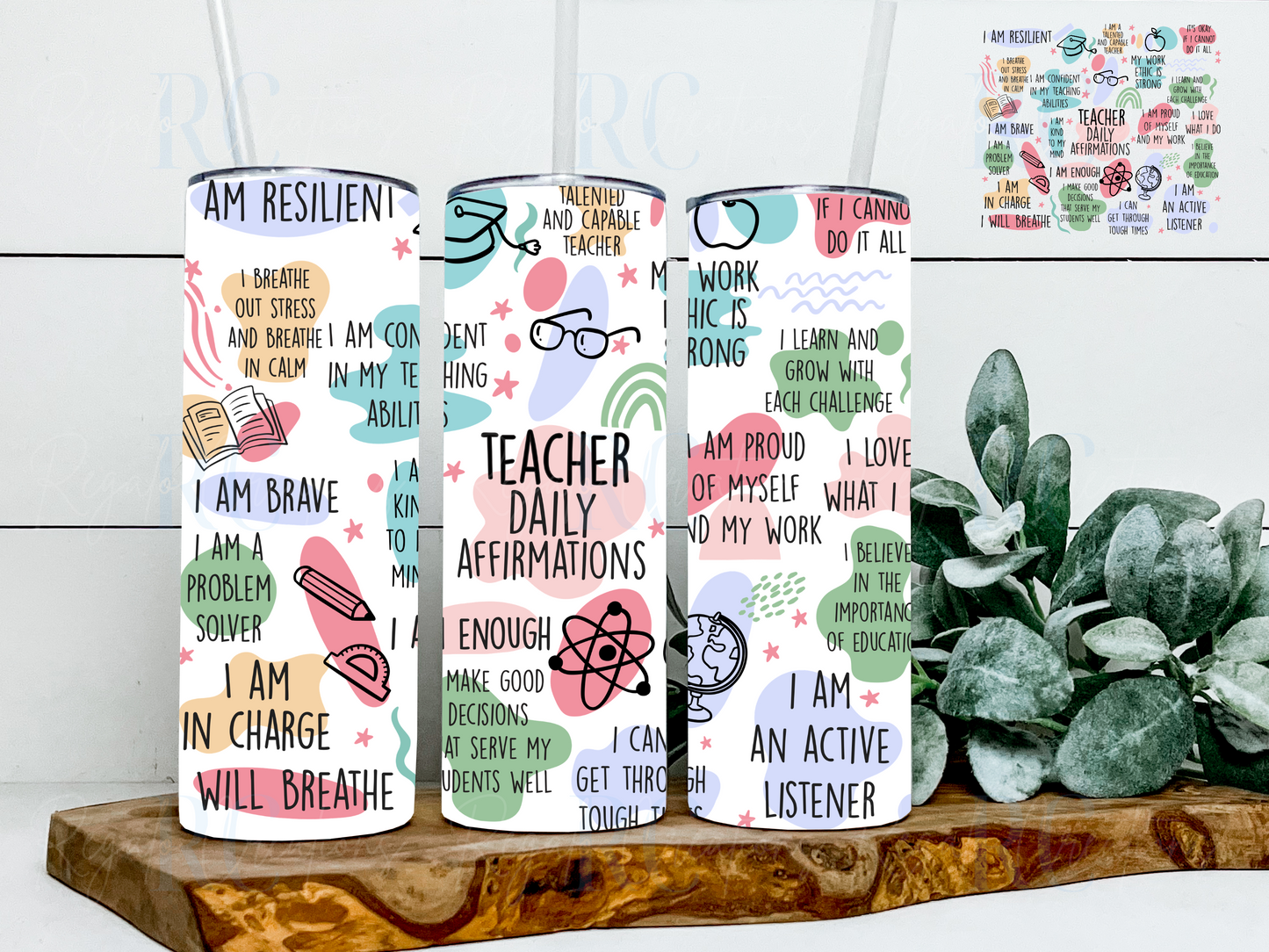 Teacher Daily Affirmations Tumbler