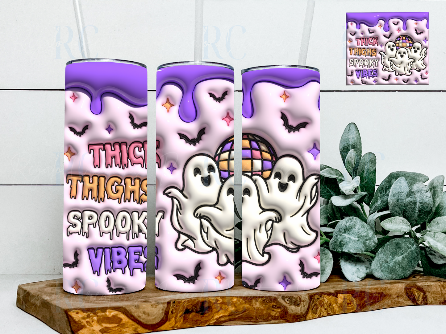 Thick Thighs Spooky Vibes Tumbler